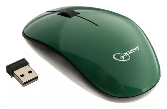 Мышь Gembird Musw-111-grn, беспроводная, оптическая, 1200 Dpi, 2.4 ггц, 1xaa, Usb, зелёная