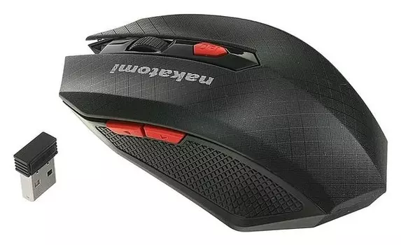 Мышь Nakatomi Mron-08u Navigator, беспроводная, оптическая, 1600 Dpi, 2xaaa, Usb, чёрная