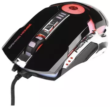 Мышь проводная игровая Gembird Mg-530, Usb, 5 кнопок + 1 колесо-кнопка, оптическая, черная