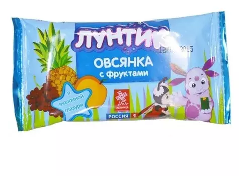 Мюсли-батончик Лунтик "Овсянка с фруктами в белой глазури"