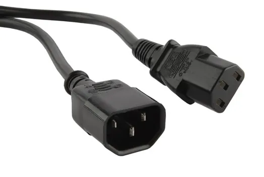 Кабель питания Hyperline PWC-IEC13-IEC14-1.8-BK C13 - C14 (3x0.75), 1.8 м
