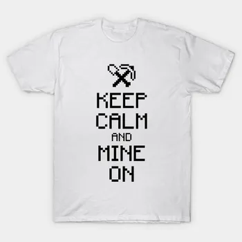 Футболка женская Keep Calm And Mine On Black Harajuku Print Kawaii футболка летняя с коротким рукавом женская футболка топ футболка S