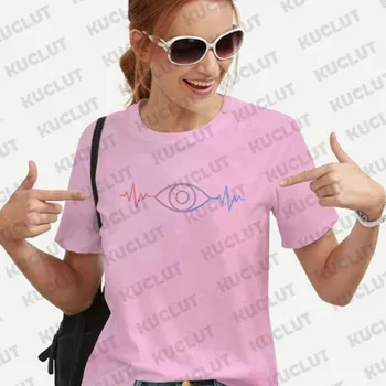 Футболка женская Optician Eye Love Optical Shirt Fashion Printed Pattern Блузки с коротким рукавом Футболка повседневная Harajuku Graphic Y2k Топы S
