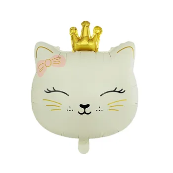 Фольгированный шар-кот с короной KUKUZHU