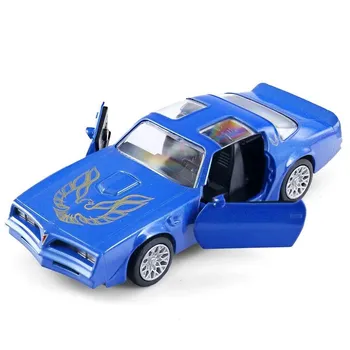1/36 Pontiac Firebird Классическая игрушечная модель автомобиля для детей RMZ CiTY Литой сплав Миниатюрный автомобиль с откидным механизмом Коллекция Подарок для мальчика чёрный