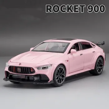 1/24 ROCKET 900 литая игрушечная модель автомобиля из сплава резиновые шины имитация салона 6 дверей открывающийся автомобиль коллекционные украшения детская игрушка мальчик подарок серый