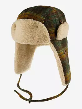 Шапка ушанка STETSON 9290308 BOMBER CAP WOOL CHECK (коричневый), Коричневый
