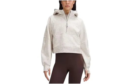 Женская толстовка с капюшоном Scuba Series с полумолняяй и большим размером Lululemon, Lilac Gold Logo/LILE/GOLD