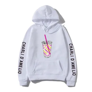 Толстовки Harajuku Ice Coffee Splatter, толстовки унисекс, японская уличная одежда, толстовка с капюшоном Charli DAmelio, пуловер, костюм унисекс, спортивный костюм 2XL