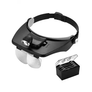 Лупа Kromatech налобная 1,2/1,8/2,5/3,5x, с подсветкой (2 LED) MG81001-A