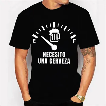 Мужская уличная футболка Necesito Una Cerveza, светящиеся топы с принтом, футболки, летняя футболка, футболка большого размера для мужчин, футболка, одежда S