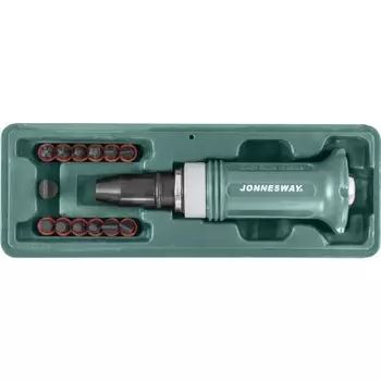 AG010138 Ударная отвертка SL 5,6,8,10,12мм PH# 1,2,3,4 Hex 4,5,6,8, 14 предметов Jonnesway