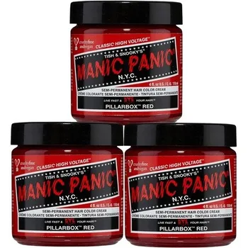 Краска для волос Manic Panic Pillarbox Red Classic Creme Vegan, красная полуперманентная краска для волос без жестокости, 118 мл