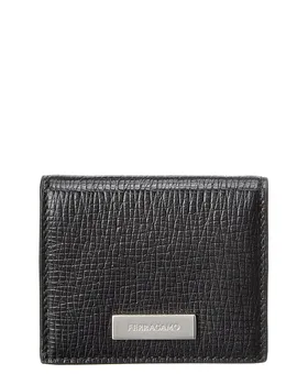 Кожаный кошелек для монет с логотипом Ferragamo Salvatore Ferragamo, черный