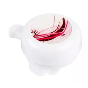 Велозвонок M-WAVE White Fancy Bella 3D, белая фантазия, 55 мм, пластик/сталь, 420124