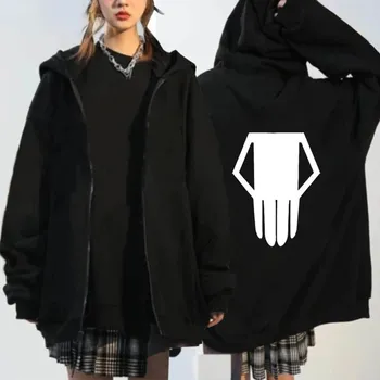 Fashion Japan Anime Graphic Print Casual Harajuku Zipper Hooded Autumn Winter Men Women Streetwear Y2K Fleece Coat S