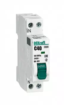 Выключатель автоматический Systeme Electric ВА-103 DEKraft 1P+N 40А C 4.5кА (12406DEK)