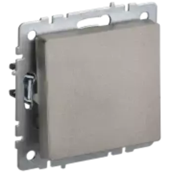 Выключатель IEK Brite ВС10-1-6-БрШ, 1кл., скрытый монтаж, механизм с накладкой без рамки, шампань (BR-V12-0-10-K37)
