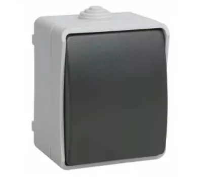 Выключатель IEK ФОРС, 1кл., открытый монтаж, в сборе, серый (EVS13-K03-10-54-DC)