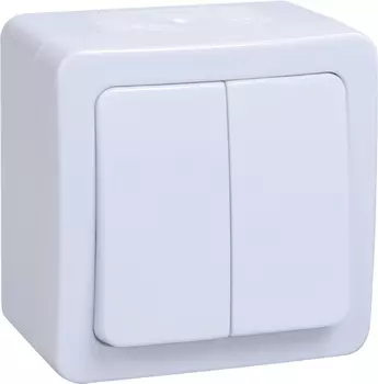 Выключатель IEK Гермес PLUS ВС20-2-0-ГПБ, 2кл., открытый монтаж, в сборе, белый (EVMP20-K01-10-54-EC)