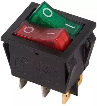 Выключатель клавишный Rexant RWB-511, подсветка, 15А, черный (36-2450)