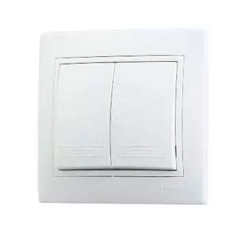 Выключатель LEZARD Mira , 2кл., скрытый монтаж, в сборе, белый (701-0202-101)