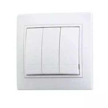 Выключатель LEZARD Mira , 3кл., скрытый монтаж, в сборе, белый (701-0202-109)