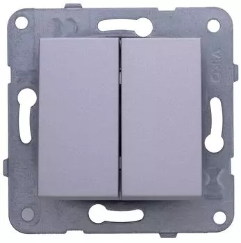 Выключатель Panasonic Karre&amp;Arkedia, 2кл., индикатор/подсветка, скрытый монтаж, механизм без накладки и рамки, серебро (wktt00102sl-ru)