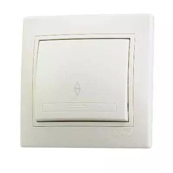 Выключатель проходной LEZARD Mira, 1кл., скрытый монтаж, в сборе, кремовый (701-0303-105)
