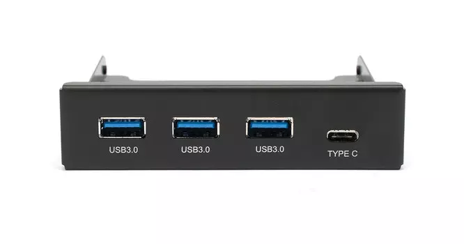 Фронтальная панель 3.5" Gembird FP3.5-USB3-3A1C, 3xUSB 3.0/1xUSB 3.1 Type-С, черный (FP3.5-USB3-3A1C)