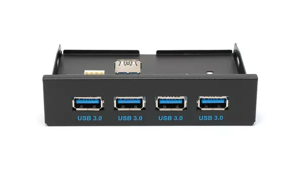 Фронтальная панель 3.5" Gembird FP3.5-USB3-4A, 4xUSB 3.0, черный (FP3.5-USB3-4A)