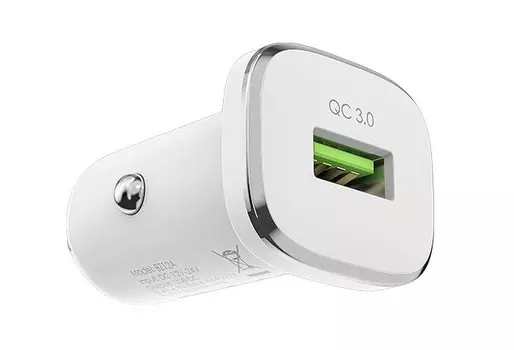 Автомобильное зарядное устройство Borofone BZ12A АЗУ 1USB 3.0A QC3.0 Быстрая зарядка Белый