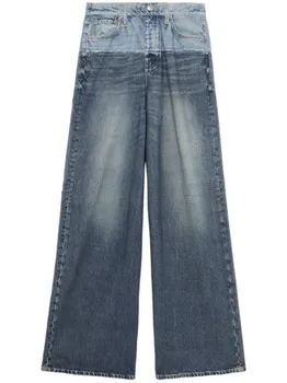 Rag & bone джинсы широкого кроя со вставками, синий