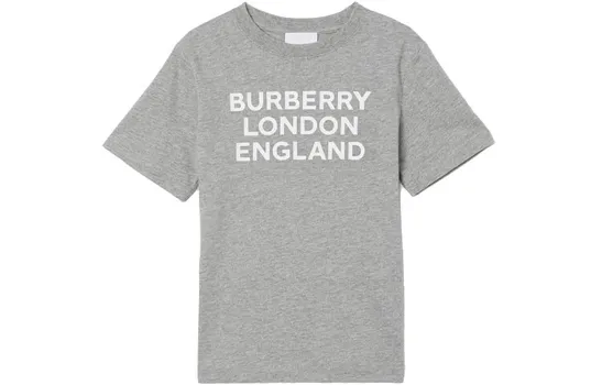 Футболка детская Burberry с логотипом, серый