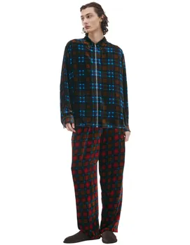 Zippered plaid shirt