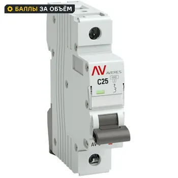 Автоматический выключатель EKF Averes AV-6 1P C25 А 6 кА mcb6-1-25C-av