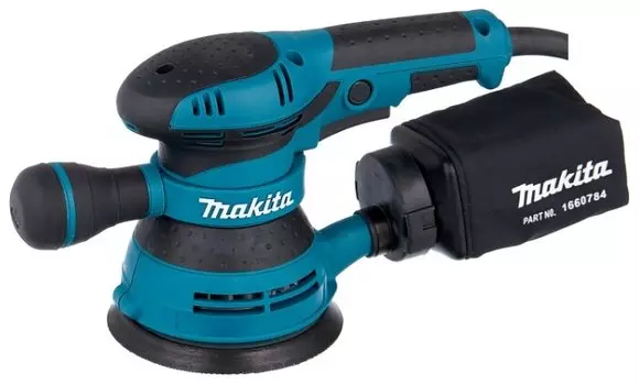 Эксцентриковая шлифовальная машина Makita BO5040, сетевая, 300Вт, 125мм, 12000 об/мин, пылесборник, 1.4кг