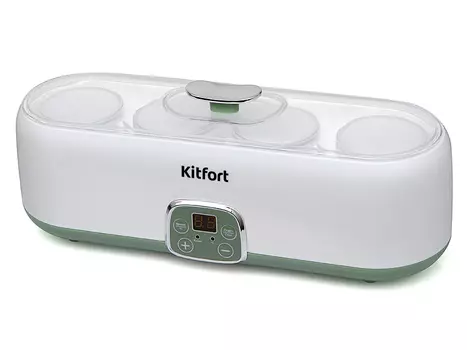 Йогуртница Kitfort KT-2007 20Вт, белый/зеленый (KT-2007)