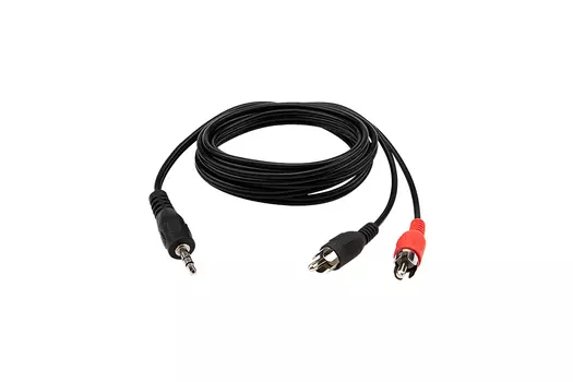 Кабель 2xRCA(M)-Jack 3.5mm(M), 1.5м, черный REXANT (17-4202)