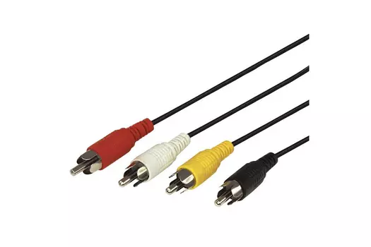 Кабель 4xRCA(M)-4xRCA(M), 1м, черный REXANT (17-0301)