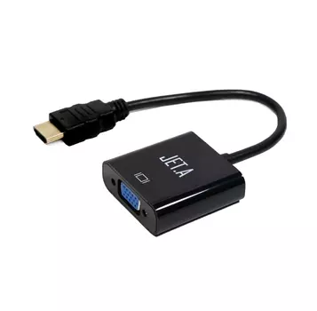 Кабель-адаптер HDMI(19M)-VGA(15F), Jet.A, 23см, чёрный (JA-HV02)