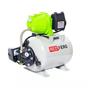 Электрический водяной насос REDVERG RD-SP60/24L, 600Вт, насосная станция, центробежный, производительность 2.83 м³/час, глубина погружения 8м, 16кг (RD-SP60/24L)