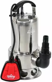 Электрический водяной насос Elitech НПФ 900Н, 900 Вт, погружной, дренажный, производительность 14.2 м/час, глубина погружения 7 м, 6.7 кг (E0802.007.00)