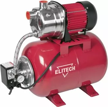 Электрический водяной насос Elitech САВ 1000Н/24, 1 кВт, поверхностный, насосная станция, производительность 3.6 м/час, глубина погружения 8 м, 12.5 кг (E0801.008.00)