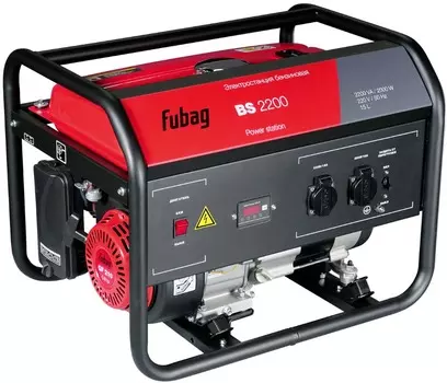 Электрогенератор Fubag BS 2200, однофазный, синхронный, бензиновый, 5.5 л.с., 2.2кВт, 2xEURO 16A (431246)
