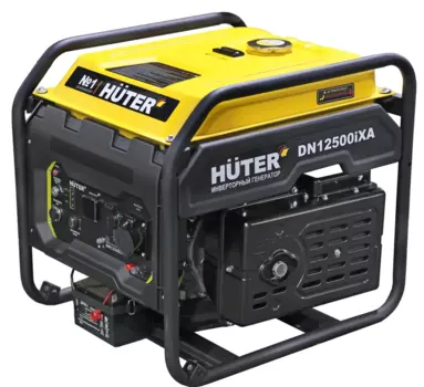 Электрогенератор Huter DN12500iXA, однофазный, инверторный, бензиновый, 20 л.с., 9 кВт, 1xEURO 16A + 1x220В 32A (64/10/13)