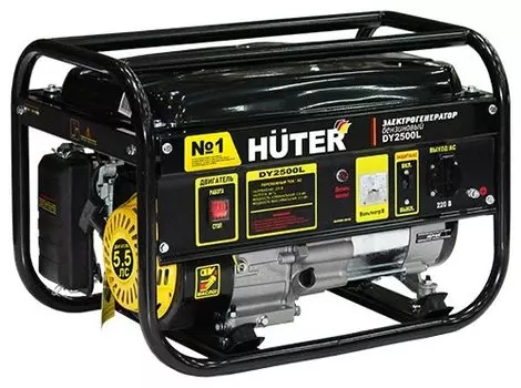 Электрогенератор Huter DY2500L, однофазный, синхронный, бензиновый, 5.5 л.с., 2.2кВт, 1xEURO 16A (64/1/3)