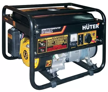 Электрогенератор Huter DY3000LX, однофазный, синхронный, бензиновый, 6.5 л.с., 2.8кВт, 1xEURO 16A (64/1/10)