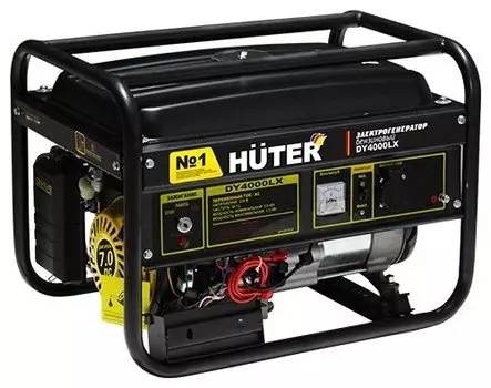 Электрогенератор Huter DY4000LX, однофазный, синхронный, бензиновый, 7 л.с., 3.3кВт, 1xEURO 16A (64/1/22)