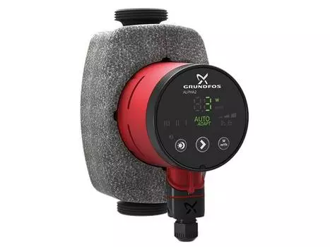 Электрический водяной насос Grundfos ALPHA2 25-40 180, 18Вт, циркуляционный, центробежный, производительность 2.4 м³/час, 2.39кг (99420002)
